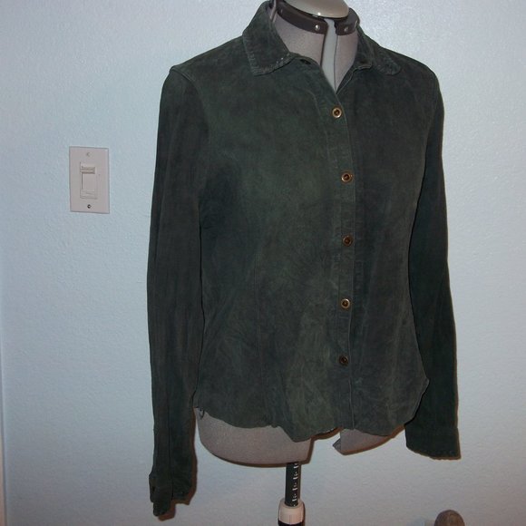 CAbi 143 Size XL 100% Leather Green Shirt Jacket - Picture 3 of 8